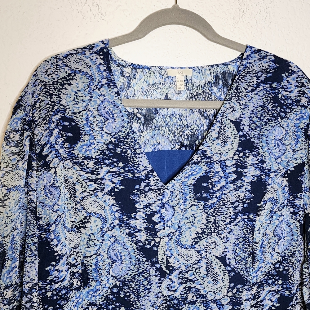 Joie Blue Parisian Paisley Chiffon Balloon Maxi Dress Sz XXL NwT Tiered Ruffles - Picture 4 of 15